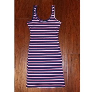 Striped Scoop Neck Bodycon Dress